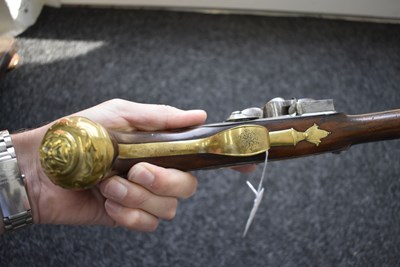 Lot 339 - A PAIR OF 22-BORE FLINTLOCK HOLSTER PISTOLS BY TURVEY