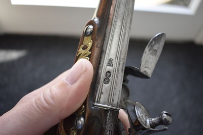 Lot 339 - A PAIR OF 22-BORE FLINTLOCK HOLSTER PISTOLS BY TURVEY