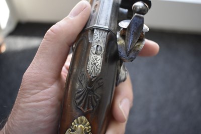 Lot 339 - A PAIR OF 22-BORE FLINTLOCK HOLSTER PISTOLS BY TURVEY