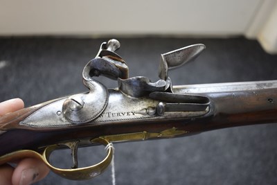 Lot 339 - A PAIR OF 22-BORE FLINTLOCK HOLSTER PISTOLS BY TURVEY