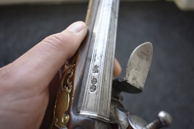 Lot 339 - A PAIR OF 22-BORE FLINTLOCK HOLSTER PISTOLS BY TURVEY