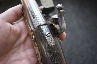 Lot 339 - A PAIR OF 22-BORE FLINTLOCK HOLSTER PISTOLS BY TURVEY