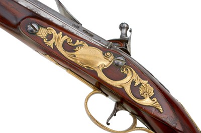 Lot 339 - A PAIR OF 22-BORE FLINTLOCK HOLSTER PISTOLS BY TURVEY