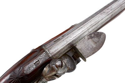 Lot 339 - A PAIR OF 22-BORE FLINTLOCK HOLSTER PISTOLS BY TURVEY