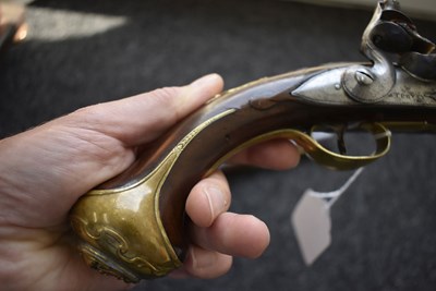 Lot 339 - A PAIR OF 22-BORE FLINTLOCK HOLSTER PISTOLS BY TURVEY