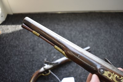 Lot 339 - A PAIR OF 22-BORE FLINTLOCK HOLSTER PISTOLS BY TURVEY