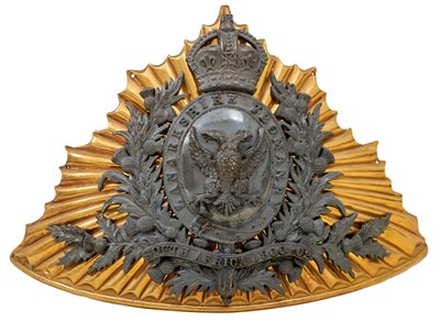 Lot A POST 1902 OFFICER'S LANCE CAP PLATE OF THE LANARKSHIRE YEOMANRY
