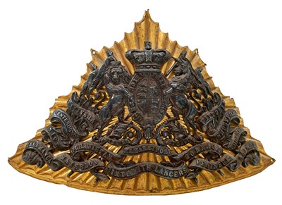 Lot A VICTORIAN OFFICER'S LANCE CAP PLATE OF THE 16TH LANCERS