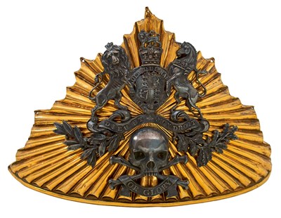 Lot OF CHARGE OF THE LIGHT BRIGADE INTEREST A SCARCE PRE-1856 PATTERN CRIMEAN WAR PERIOD OFFICER'S LANCE CAP PLATE OF THE 17TH (LIGHT DRAGOONS) LANCERS