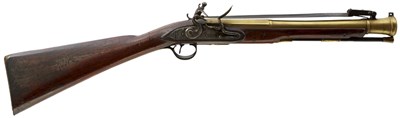 Lot A FLINTLOCK BRASS BARRELLED BAYONET BLUNDERBUSS BY HARVEY