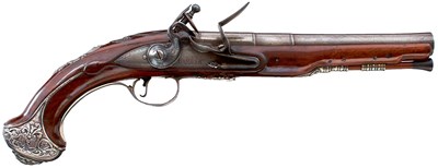 Lot AN 18-BORE FLINTLOCK QUEEN ANNE HOLSTER PISTOL BY BARBAR