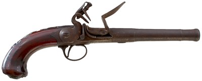 Lot A PAIR OF 22-BORE FLINTLOCK QUEEN ANNE COACHING OR TRAVELLING PISTOLS BY COLLUMBELL