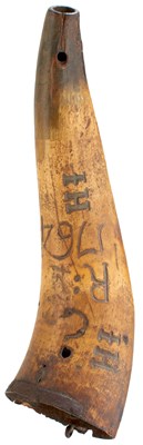 Lot A CARVED HORN POWDER HORN