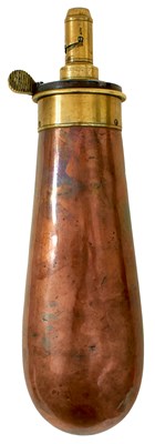 Lot A BAG-SHAPED COPPER POWDER FLASK OF COLT NAVY TYPE