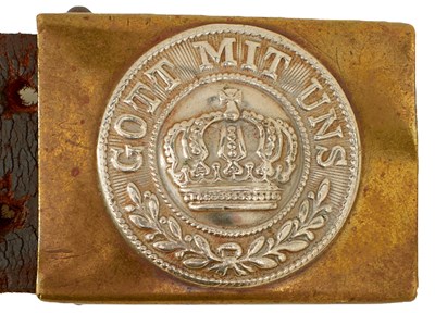 Lot A FIRST WAR PERIOD PRUSSIAN MAN'S BELT AND BUCKLE
