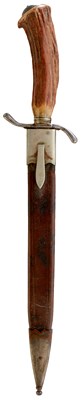 Lot 584 - AN EARLY 20TH CENTURY HUNTING OR BOWIE KNIFE BY EICKHORN