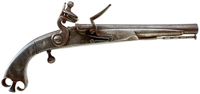 Lot A 25-BORE FLINTLOCK ALL STEEL SCOTTISH MILITARY BELT PISTOL BY BISSELL TO THE ROYAL HIGHLAND REGIMENT