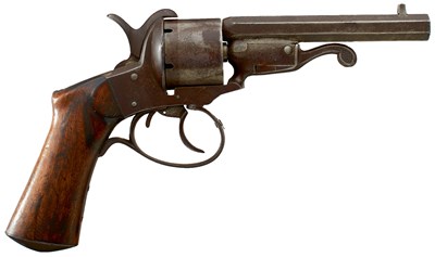 Lot A SCARCE FRENCH 9MM SIX-SHOT PINFIRE HINGE-FRAMED REVOLVER