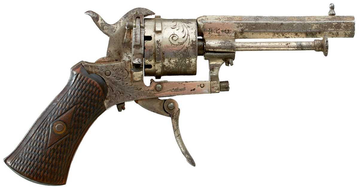 Lot 449 - A 5MM BELGIAN SIX-SHOT PINFIRE SMALL POCKET