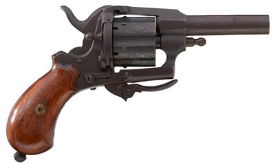 Lot A SCARCE 7MM ENGLISH VIEWED BELGIAN SIX-SHOT PINFIRE REVOLVER