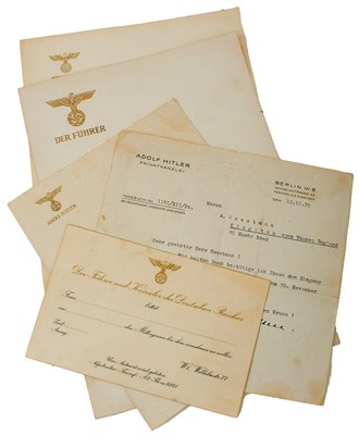 Lot A SELECTION OF ADOLF HITLER'S PERSONAL STATIONERY