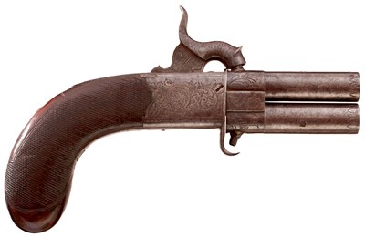 Lot A 90-BORE PERCUSSION BOXLOCK TURN-OVER POCKET PISTOL