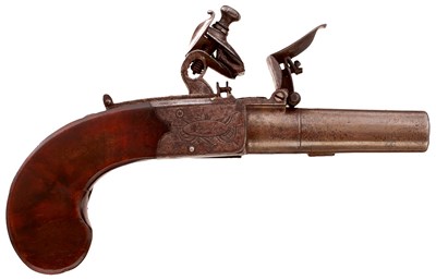 Lot A 54-BORE FLINTLOCK BOXLOCK POCKET PISTOL
