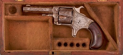 Lot A CASED .32 RIMFIRE FIVE-SHOT HOPKINS & ALLEN XL NO.2 REVOLVER