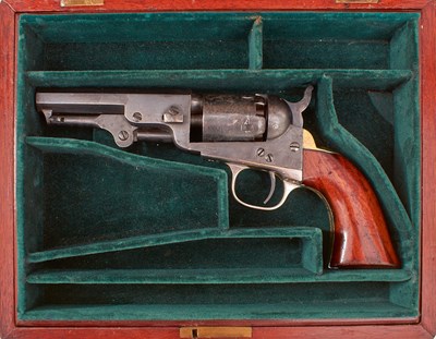 Lot A CASED .31 CALIBRE FIVE-SHOT PERCUSSION COLT POCKET REVOLVER