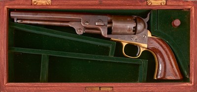 Lot A CASED .36 CALIBRE SIX-SHOT PERCUSSION COLT NAVY REVOLVER