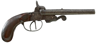 Lot A 9MM CONTINENTAL DOUBLE BARRELLED PINFIRE TRAVELLING PISTOL