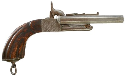 Lot A 9MM CONTINENTAL DOUBLE BARRELLED PINFIRE TRAVELLING PISTOL