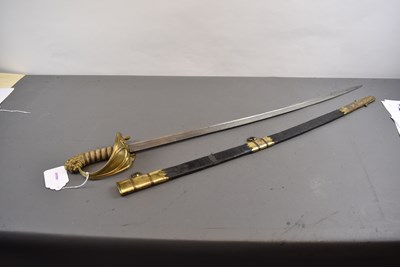 Lot 605 - AN 1827 PATTERN NAVAL OFFICER'S SWORD