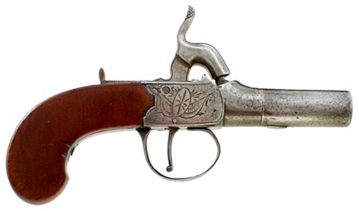 Lot 324 - A 54-BORE PERCUSSION BOXLOCK POCKET PISTOL
