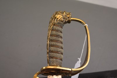 Lot 607 - AN 1847 PATTERN NAVAL OFFICER'S SWORD