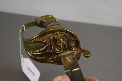 Lot 607 - AN 1847 PATTERN NAVAL OFFICER'S SWORD