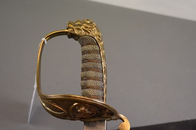 Lot 607 - AN 1847 PATTERN NAVAL OFFICER'S SWORD