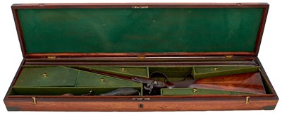 Lot 498 - A CASED 32-BORE DOUBLE BARRELLED SPORTING GUN FOR BALL