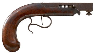 Lot A 19TH CENTURY GERMAN SPRING-GUN PISTOL