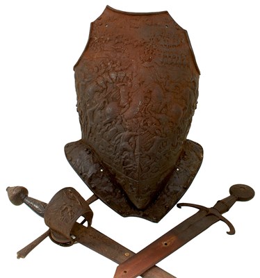 Lot 267 - A MONTAGE OF LATE 19TH CENTURY CAST IRON ARMOUR