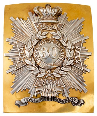 Lot INDIAN ARMY: A 30TH BENGAL NATIVE INFANTRY OFFICER'S SHOULDER BELT PLATE