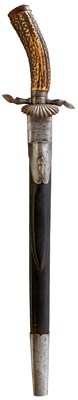 Lot 253 - AN IMPERIAL GERMAN HUNTING CUTLASS OR HIRSCHFANGER
