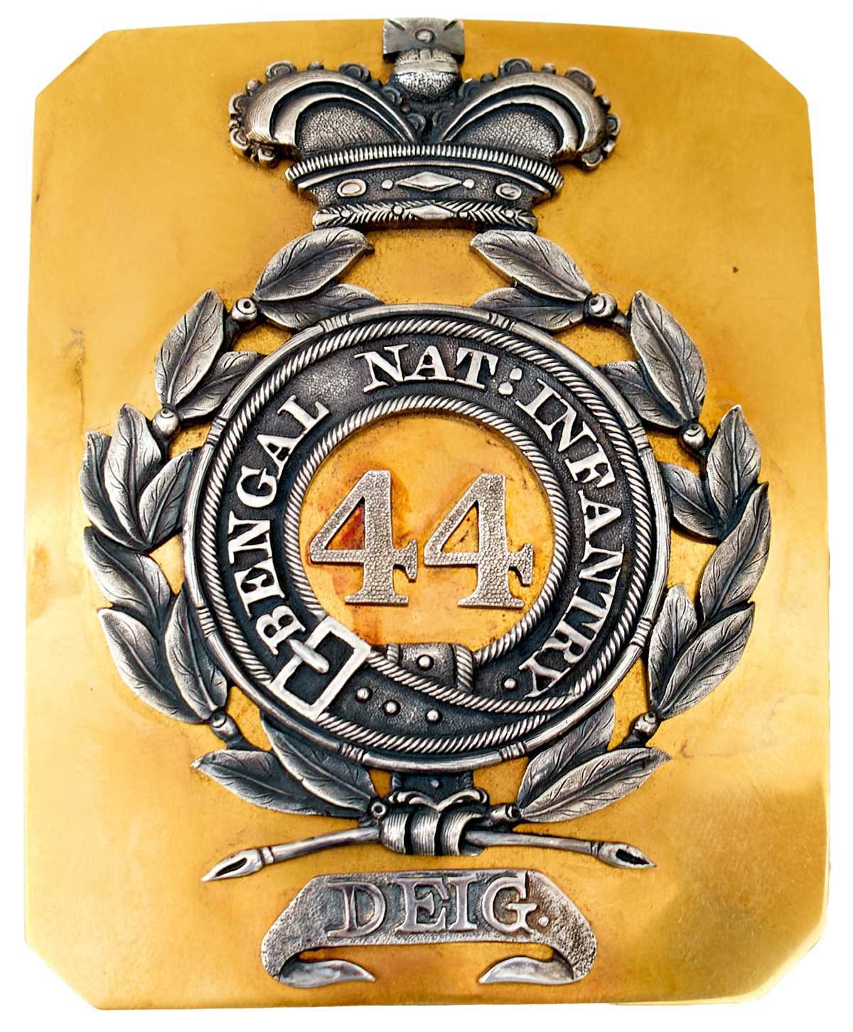Lot 659 - INDIAN ARMY: A 44TH BENGAL NATIVE INFANTRY OFFICER'S SHOULDER BELT PLATE