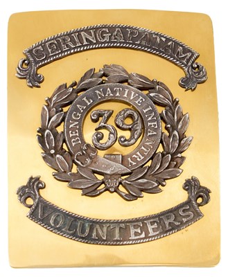 Lot INDIAN ARMY: A 39TH BENGAL NATIVE INFANTRY OFFICER'S SHOULDER BELT PLATE