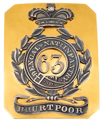 Lot INDIAN ARMY: A 63RD BENGAL NATIVE INFANTRY OFFICER'S SHOULDER BELT PLATE