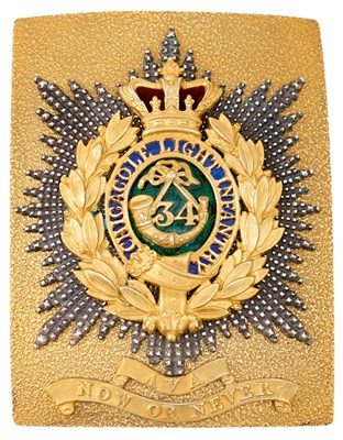 Lot INDIAN ARMY: A 34TH LIGHT INFANTRY (CHICACOLE) OFFICER'S SHOULDER BELT PLATE