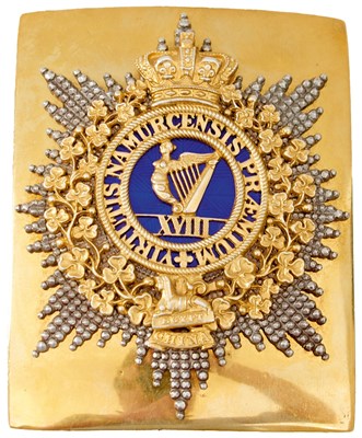 Lot AN 18TH REGIMENT (THE ROYAL IRISH) OFFICER'S SHOULDER BELT PLATE
