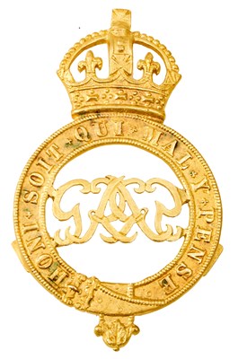 Lot 676 - A GRENADIER GUARDS MOUNTED OFFICER'S SABRETACHE BADGE