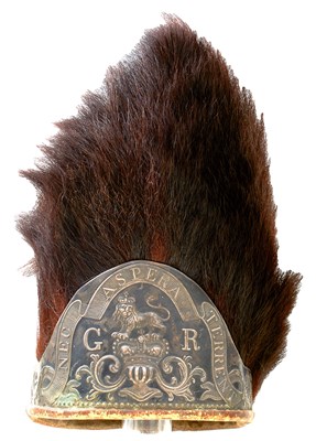 Lot OF AMERICAN WAR OF INDEPENDENCE INTEREST - A RARE PATTERN 1768 GRENADIER'S BEAR SKIN MITRE CAP