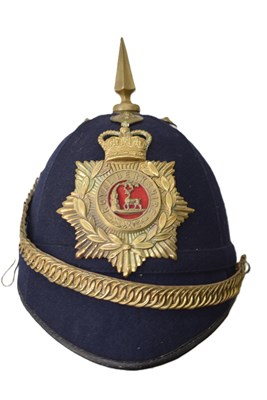Lot 623 - AN EIIR ROYAL BERKSHIRE REGIMENT BLUE CLOTH TATTOO HELMET